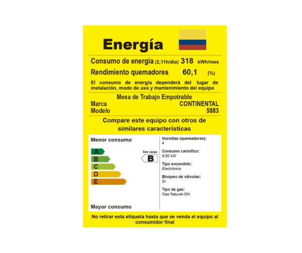 Cubierta de Empotrar Vidrio 60Cms Continental/5883