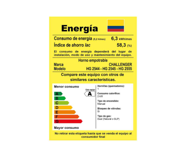 Horno de Empotrar Challenger 60Cms/HG2545 - Imagen 6