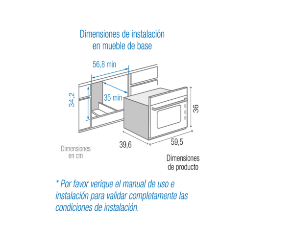Allmicasa (76) Horno de Empotrar Eléctrico Medio Formato 120v/HE2495