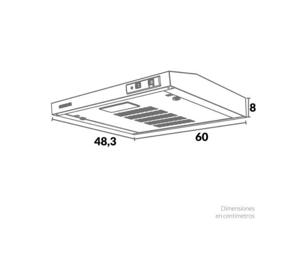 Campana Horizontal Challenger 60Cms Inox/CX4000