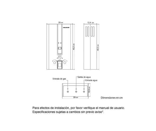 Calentador Challenger 6 Lts Tiro Natural GN/WHG 7060