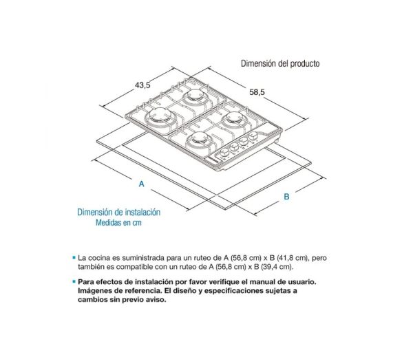 Estufa de Empotrar 60Cms Inox Challenger/SP6043