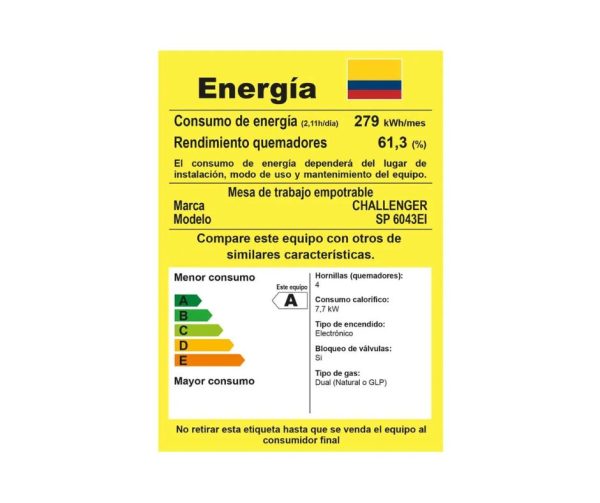 Estufa de Empotrar 60Cms Inox Challenger/SP6043