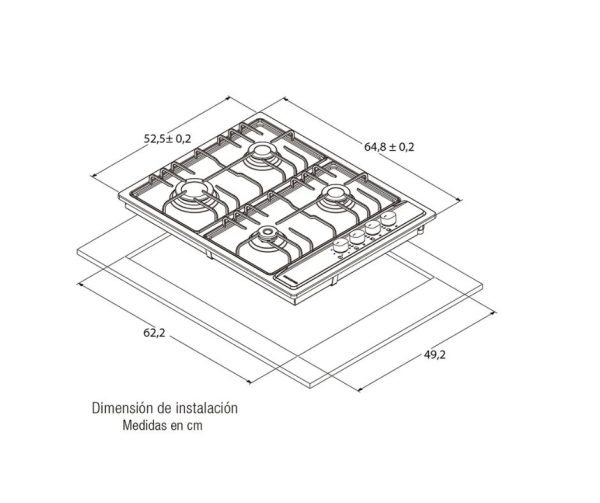 Estufa de Empotrar Inox 4P Challenger/SP6640Ei