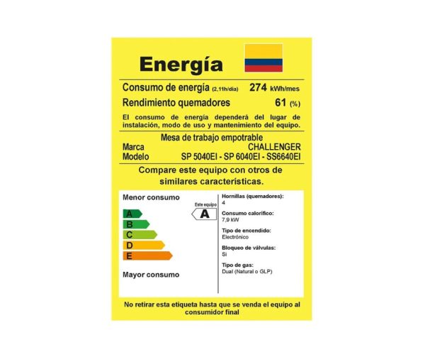 Estufa de Empotrar Inox 4P Challenger/SP6640Ei