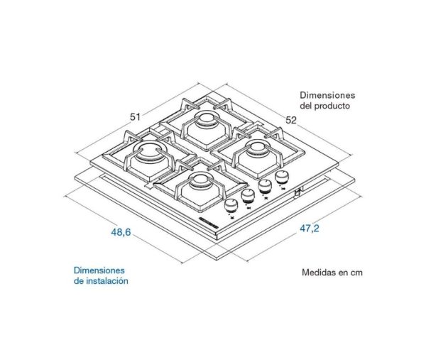 Estufa de Empotrar 52Cms Inox Challenger/SP5240